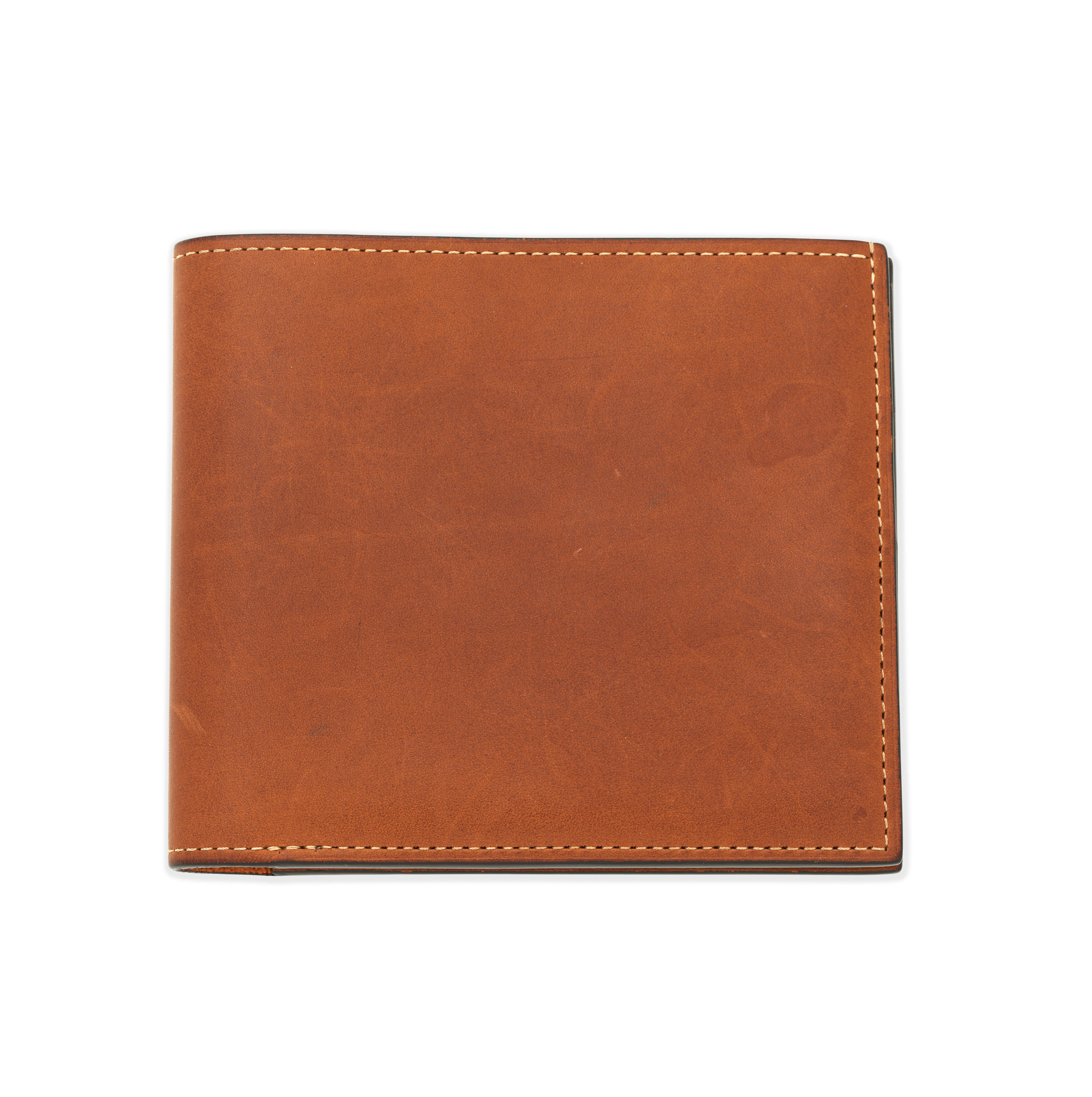 MOYNAT A COGNAC NATURAL CALFSKIN COMPACT WALLET Bi fold with