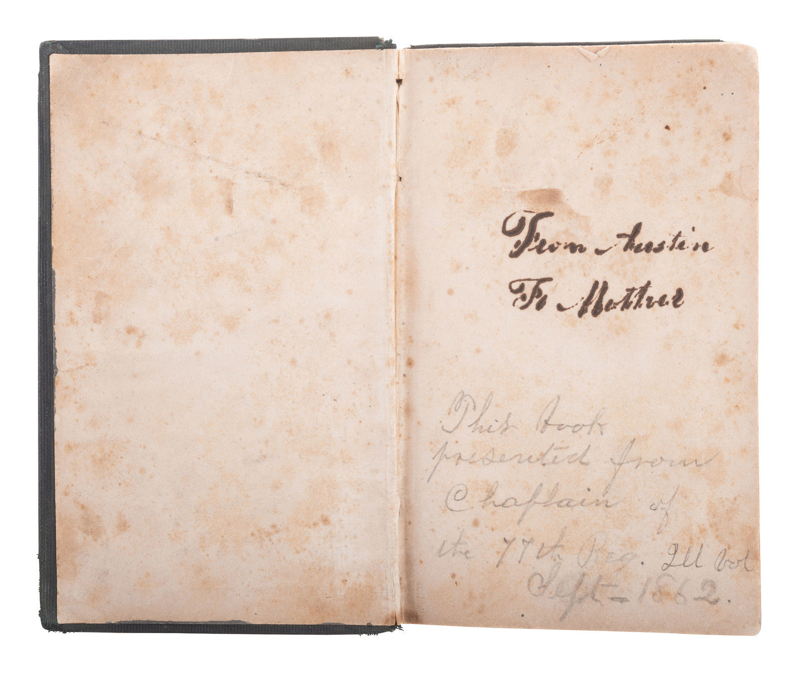 CIVIL WAR 2 pocket New Testaments identified to Austin Walker