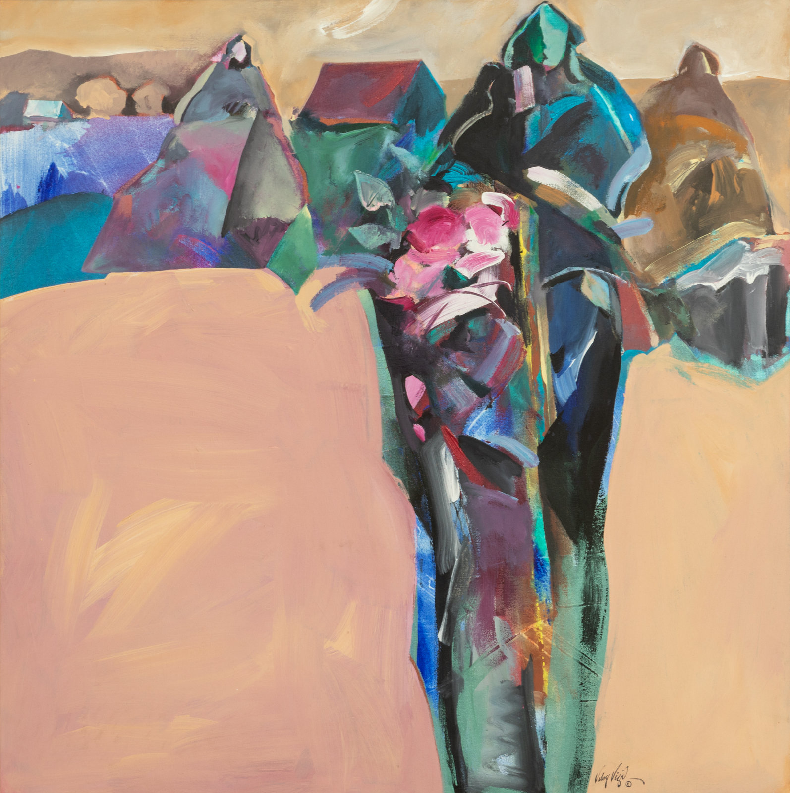 Veloy Vigil American 1931 1997 Altar Flowers 1994 acrylic on