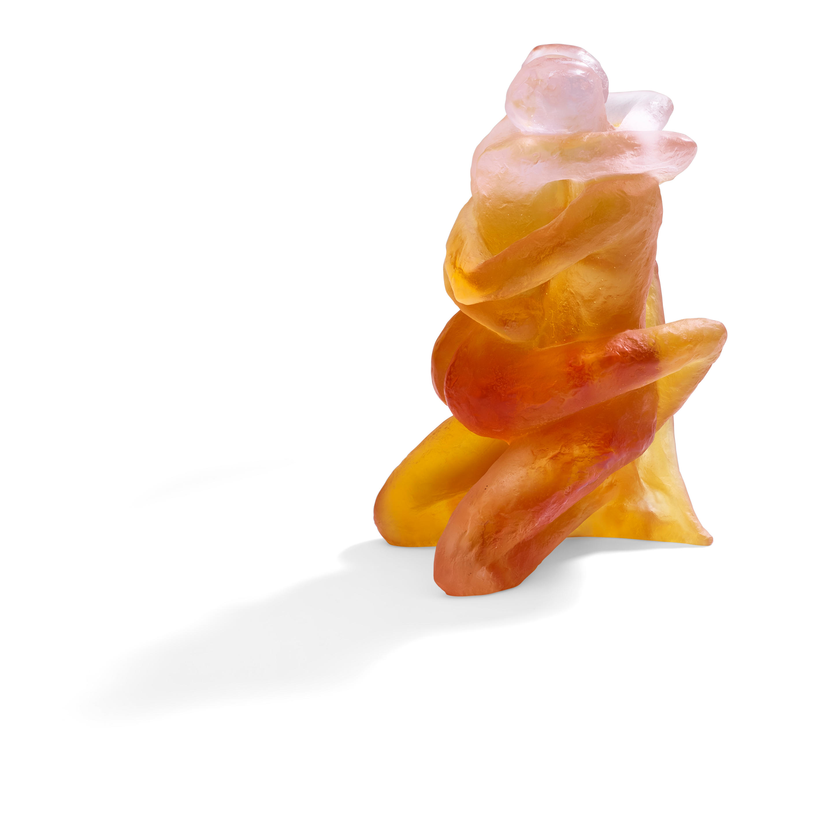 A DAUM PATE DE VERRE GLASS FIGURAL GROUP TANTRA Signed