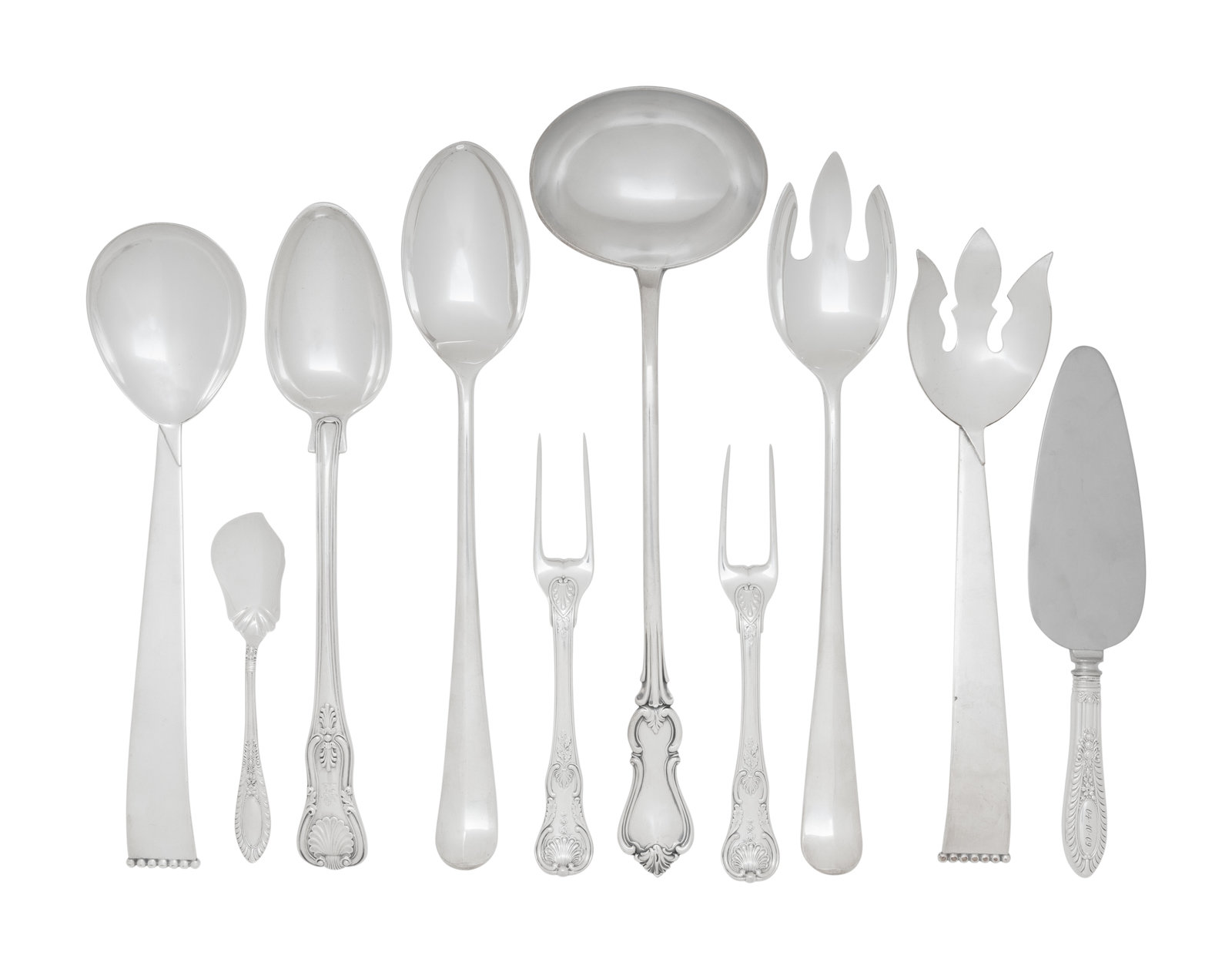 A Group of Silver and Silver Plate Serving Articles Various
