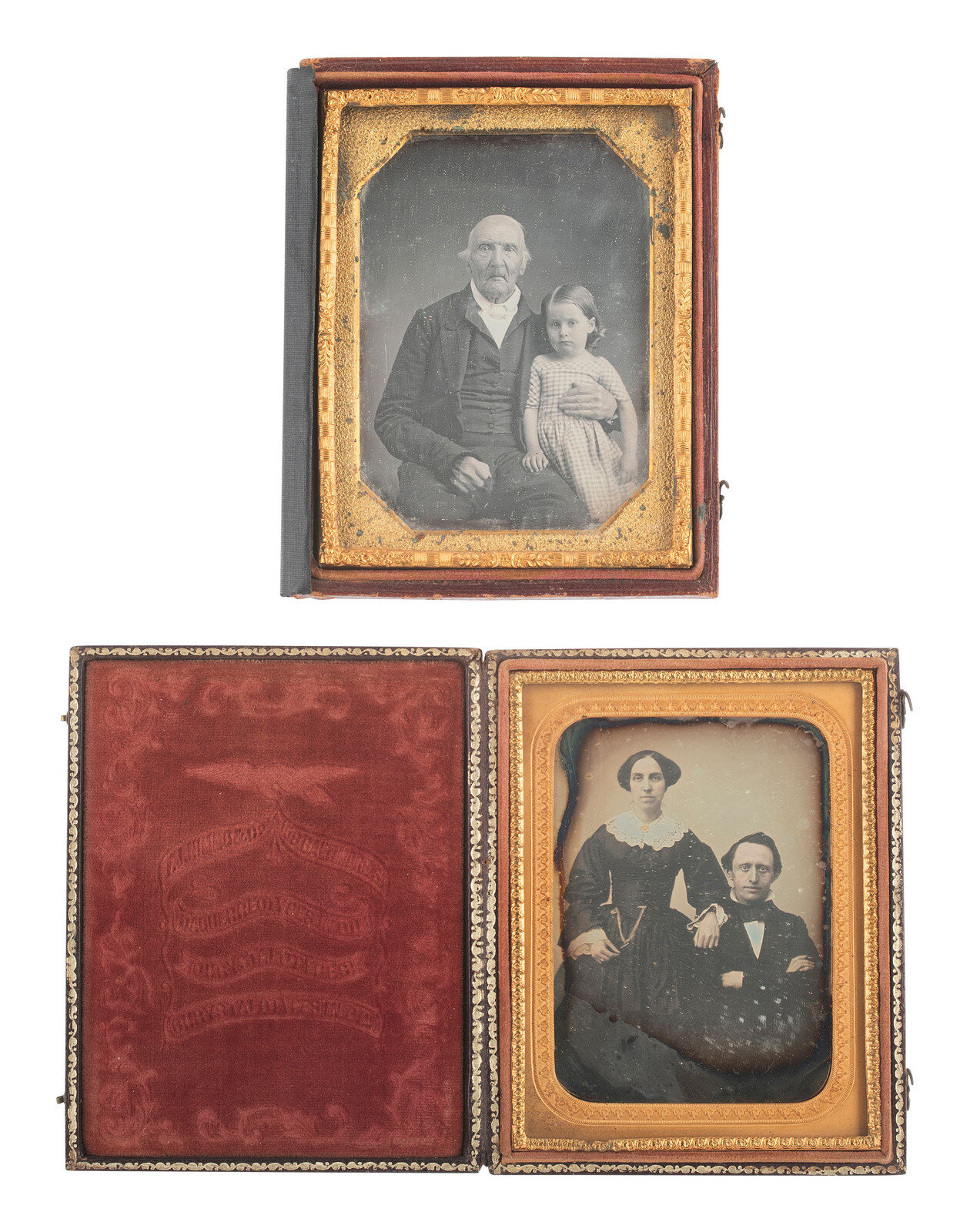 EARLY PHOTOGRAPHY 18 quarter plate daguerreotypes featuring men and women