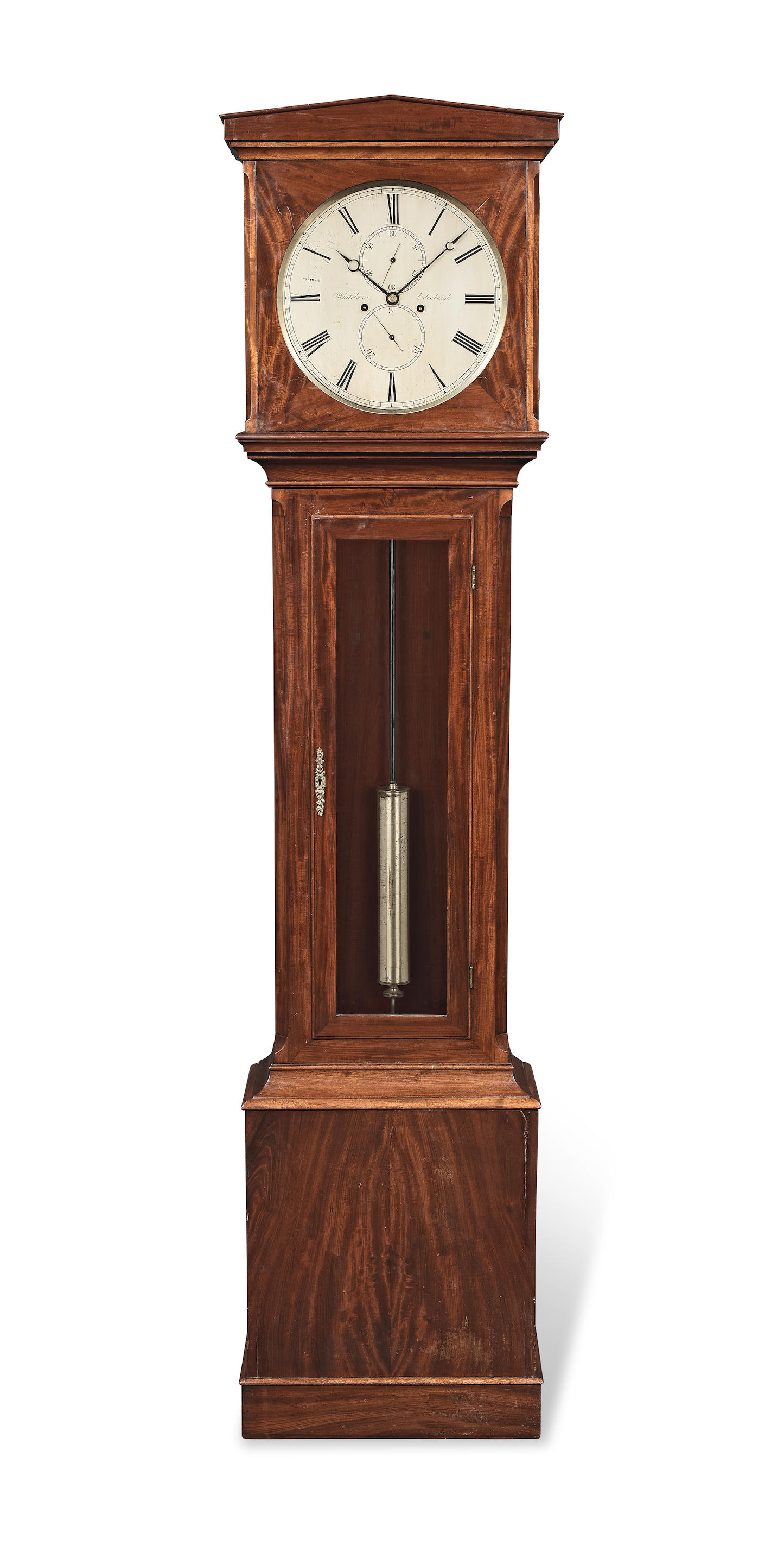AN INTERESTING MID 19TH CENTURY SCOTTISH EIGHT DAY MAHOGANY LONGCASE