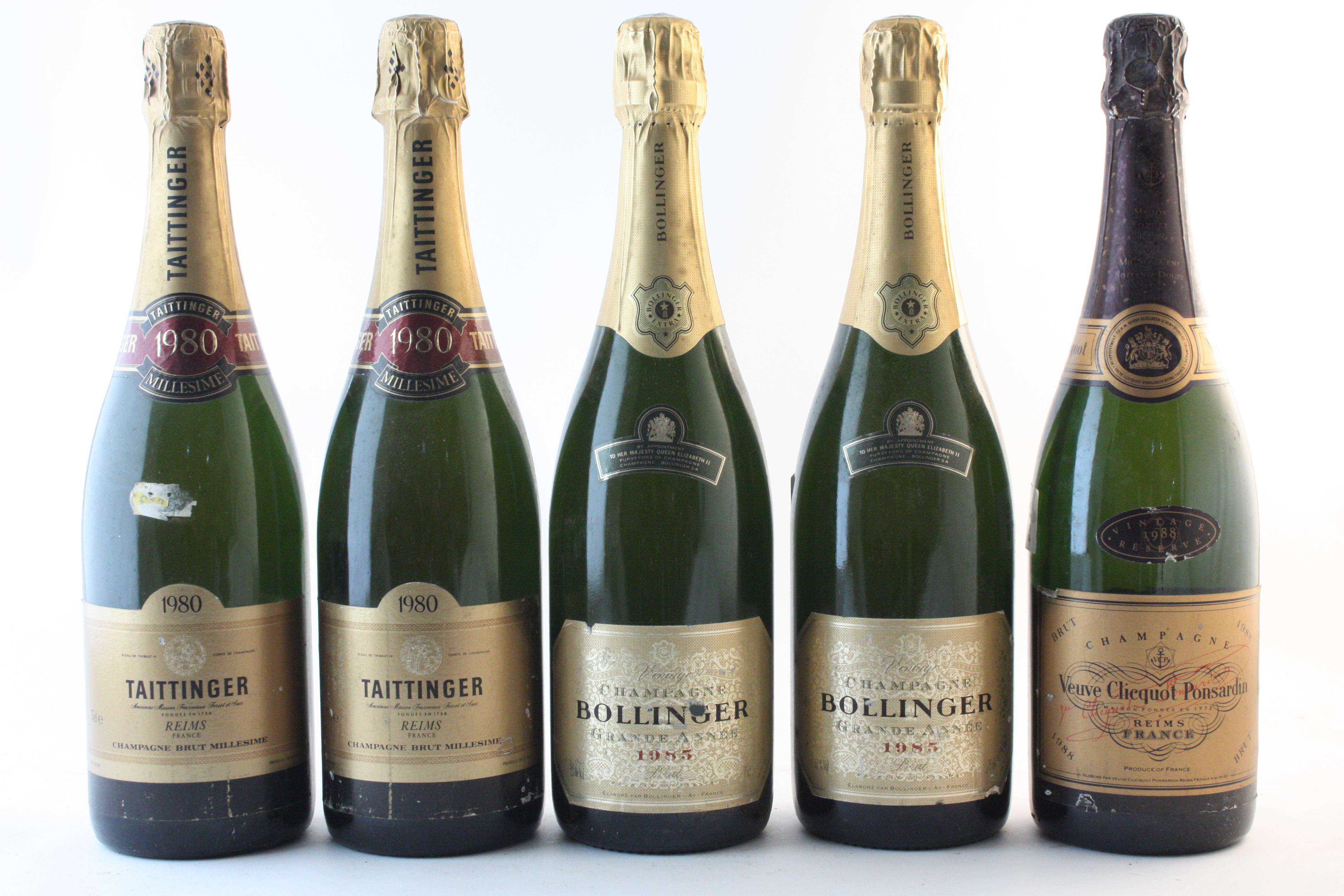 TAITTINGER 1980 2 VEUVE CLICQUOT ROS 1983 4 BOLLINGER LA