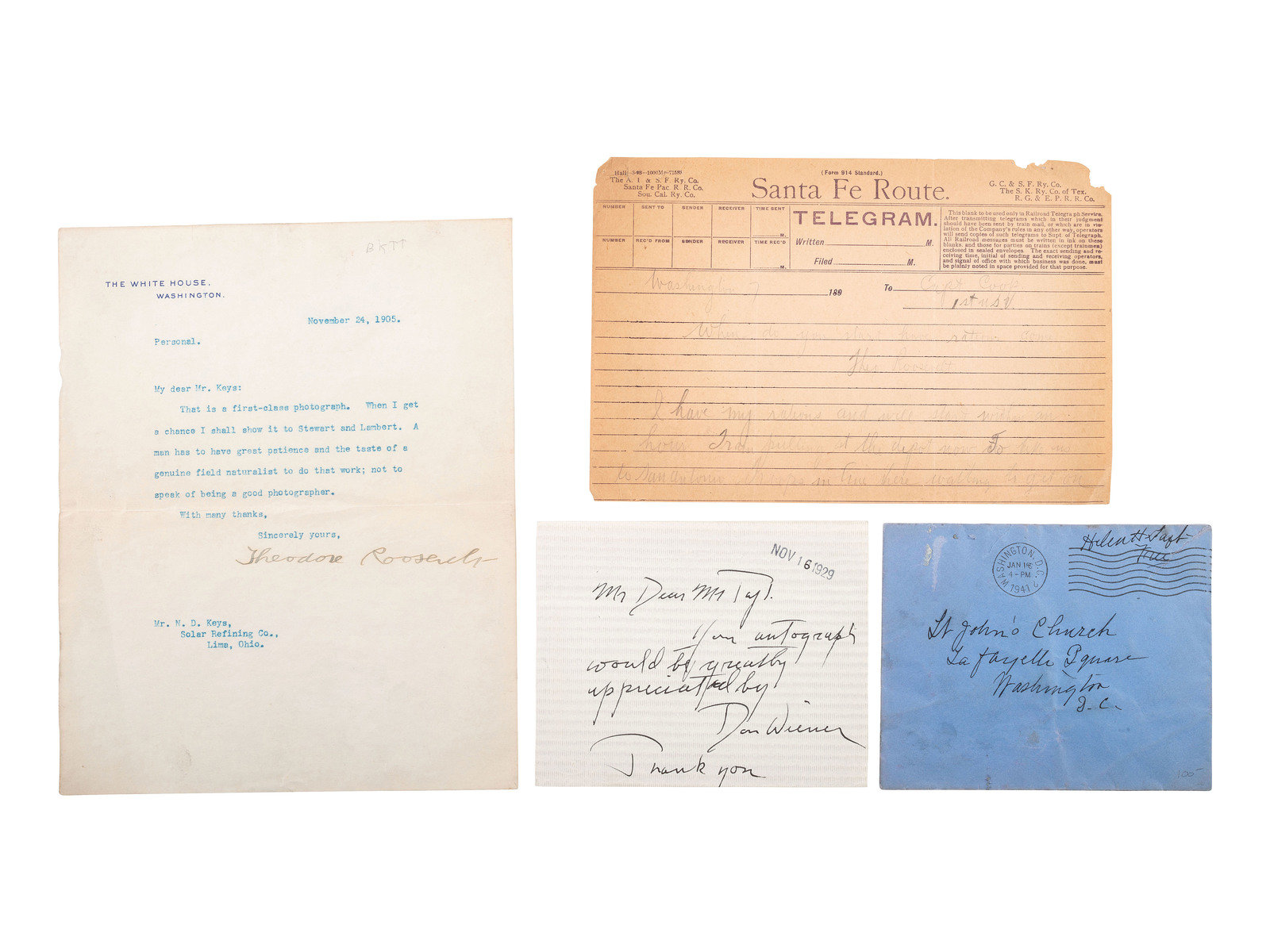 ROOSEVELT Theodore 1858 1919 TLS With TAFT William Howard 1857