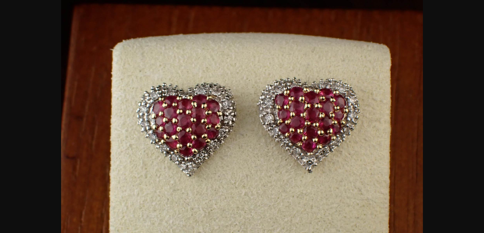 RUBY DIAMOND AND FOURTEEN KARAT GOLD EARRINGS