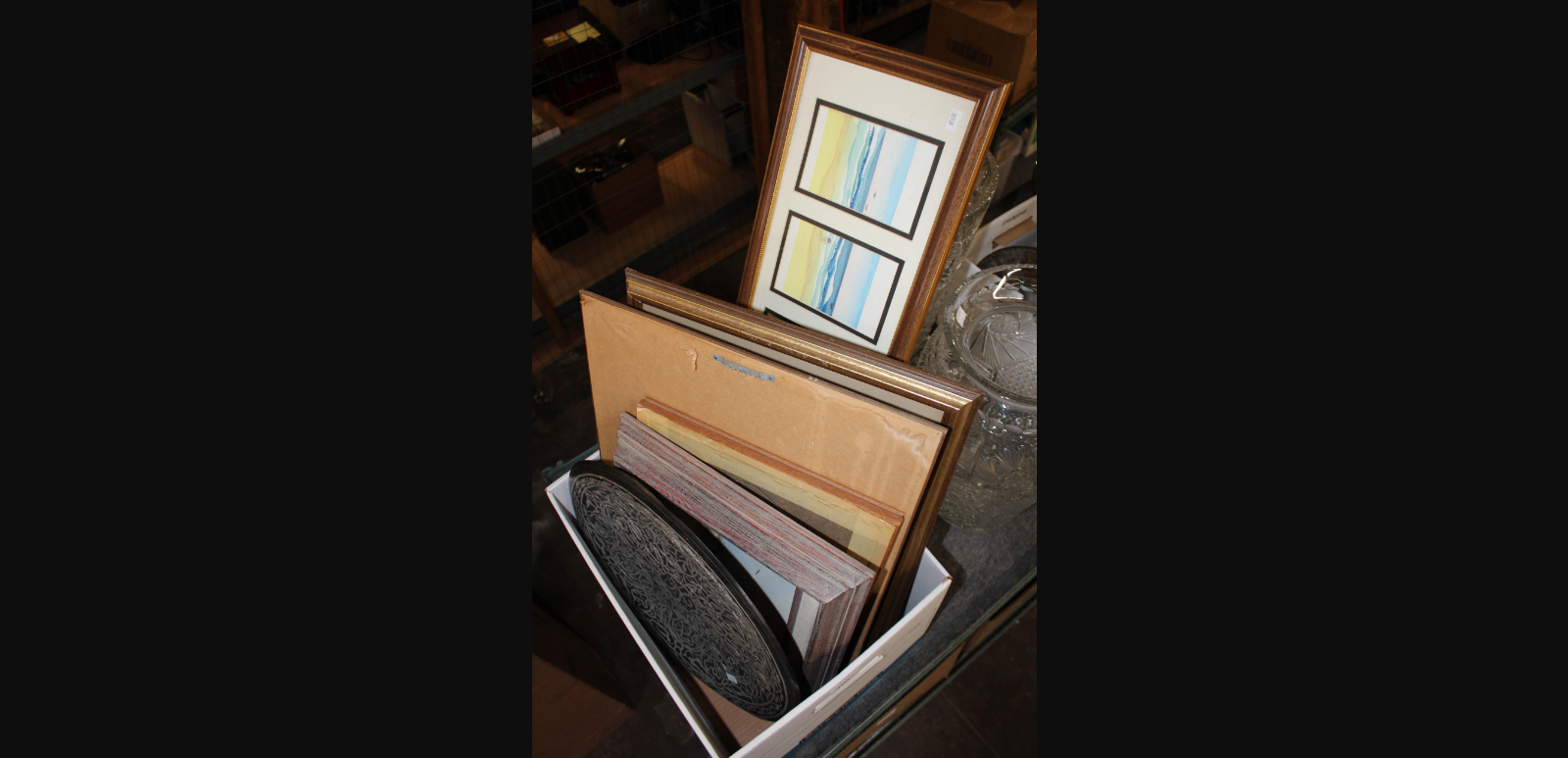 BOX LOT PAINTING WATERCOLORS AND COPPER TRAY