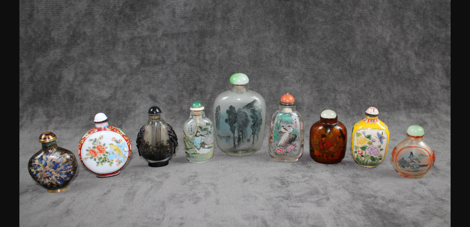 NINE CHINESE SNUFF BOTTLES