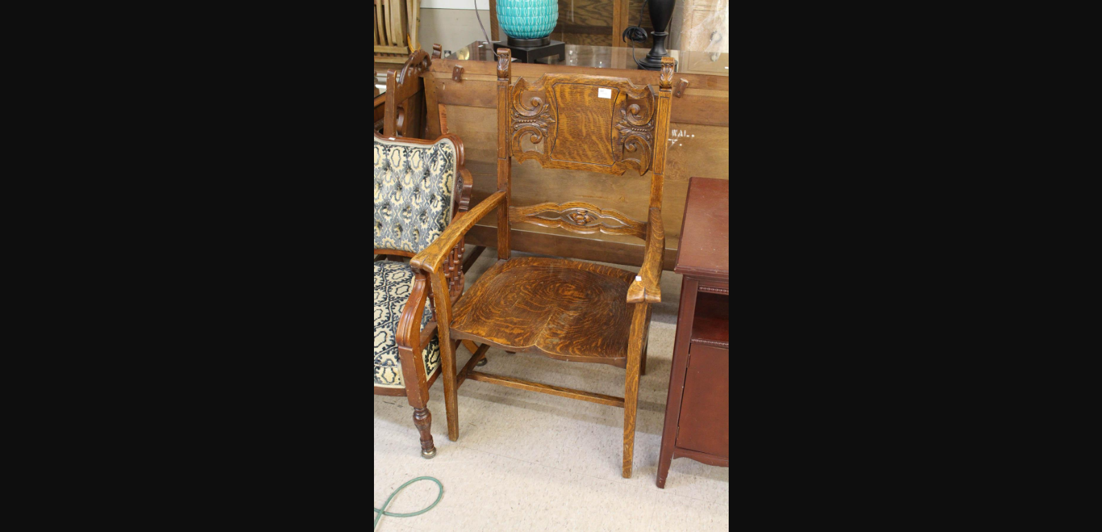 CARVED WOOD ARMCHAIR